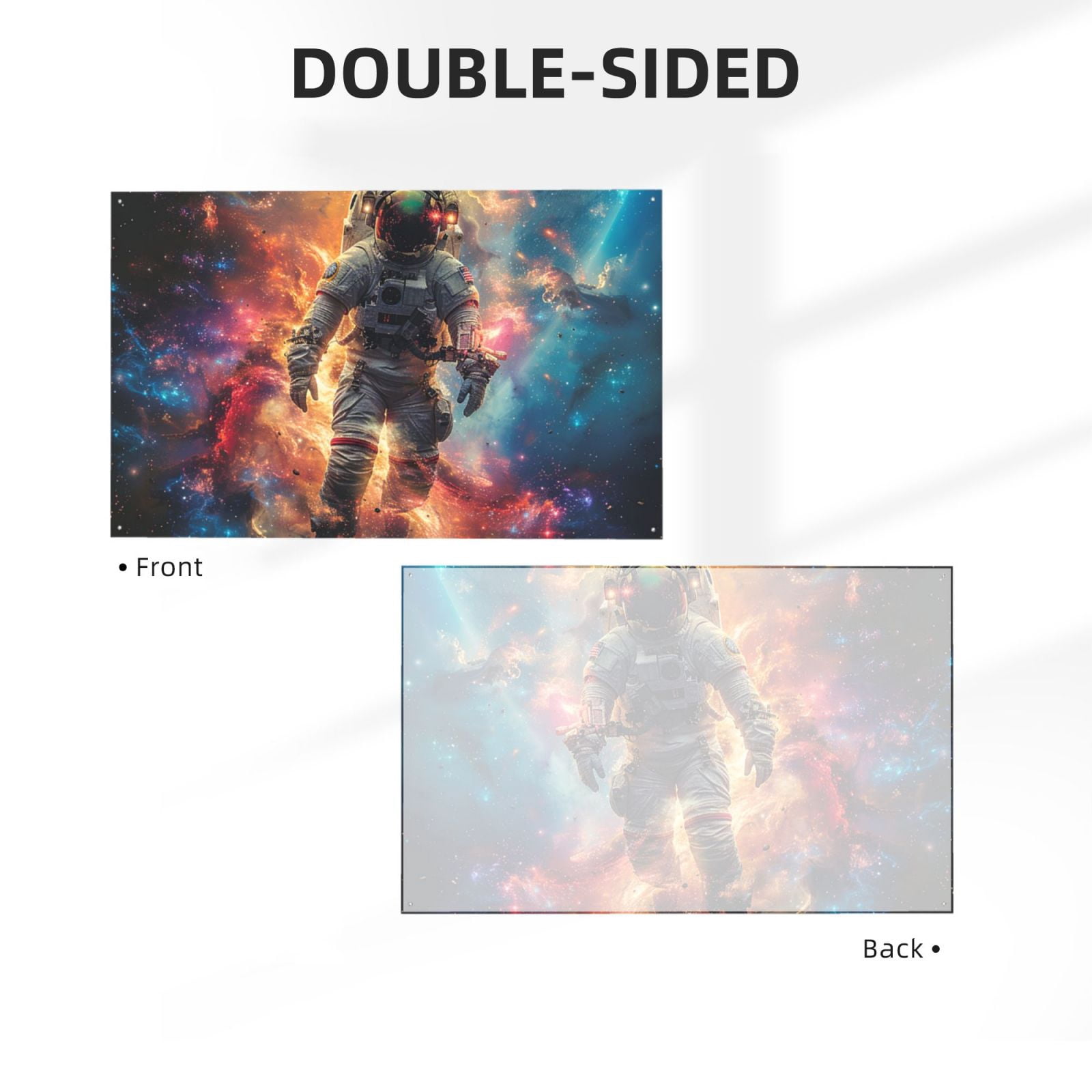 Astronaut Planet Space Galaxy Psychedelic Four Hole Decorated Banner Flag for Garden Yard Home Decoration Indoor Outdoor 4x6 Ft