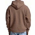 thumbnail image 7 of Hsovts Hoodies for Men Full Zip Drawstring Hooded Waffle Knit Sweatshirts with Pocket Lightweight Loose Tops Coffee 3XL, 7 of 7