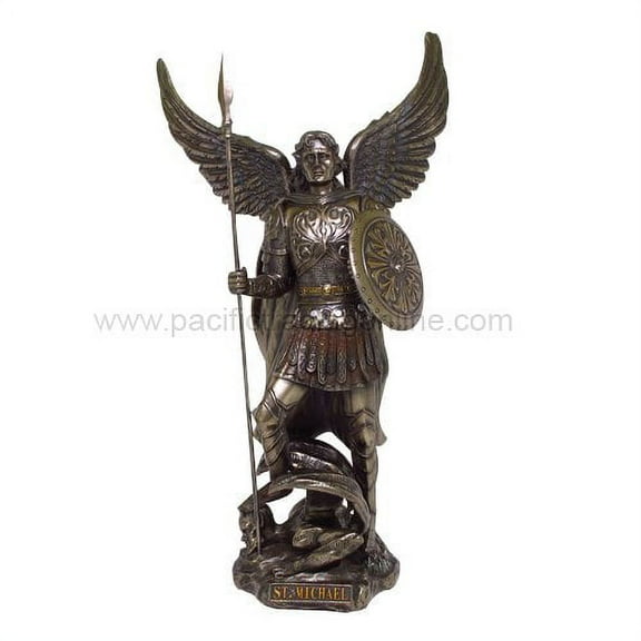Archangel Saint Michael With Spear Statue Divinity Series Gospel Defeating Lucifer