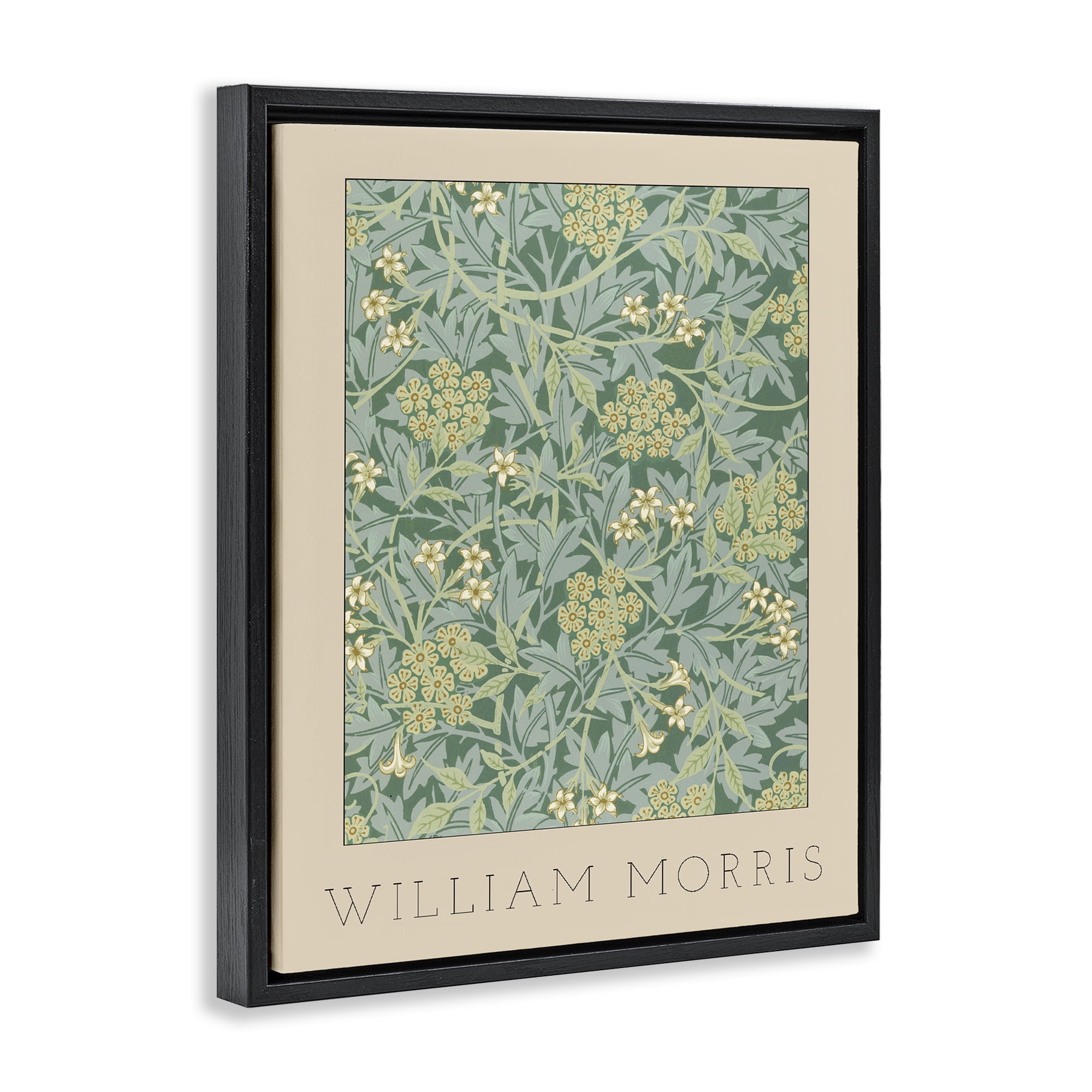 Stupell Industries William Morris Green Tones Black Framed Floater Canvas Wall Art, design by Lil' Rue