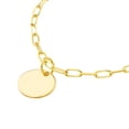 thumbnail image 2 of 14k Yellow Gold 7.96mm Dangle Disk With 1.7mm Paperclip Chain Necklace 18 Inch Chain Necklace for Women and Men, 2 of 2