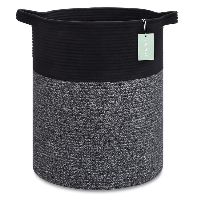 Cesta de lavandería BOSROTY, tamaño grande, 72 L, para ropa, color negro