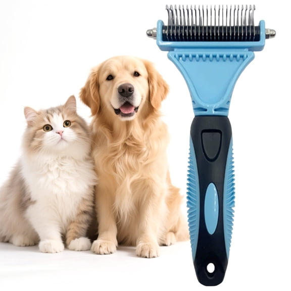 Undercoat Shedding Rake for Dogs & Cats – Professional Deshedding Tool – Grooming Comb for Long Hair, German Shepherds & All Pets​