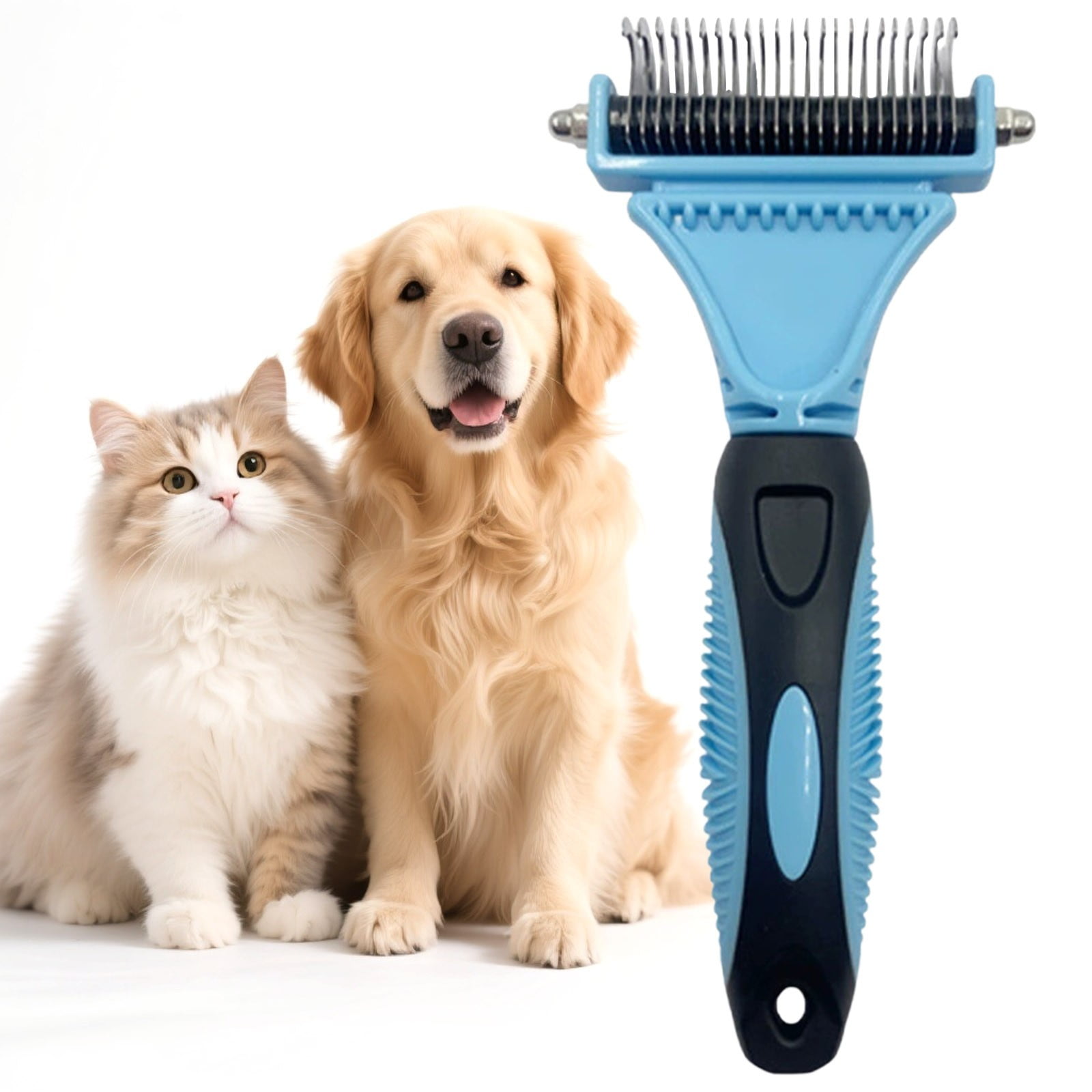 Undercoat Shedding Rake for Dogs & Cats – Professional Deshedding Tool – Grooming Comb for Long Hair, German Shepherds & All Pets