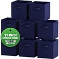 thumbnail image 2 of Cube Storage Baskets For Organizing - 11 Inch - Set of 8 Heavy-Duty Storage Cubes For Storage and Organization. Makes The Perfect Bins For Cubby Storage Boxes Or Cube Storage Organizer (Navy), 2 of 4