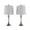 Silver, variant on Lavish Home Set of 2 Table Lamps with Energy-Efficient LED Bulbs (Bronze)