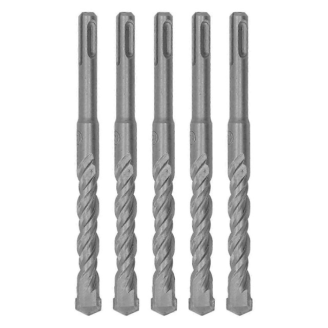 5 Pcs Rotary Hammer Drill Bit 160mm Length 2 Flute Self Centering Carbide Tip Impact Drill Bits for Brick Stone Concrete 14mm/0.55in