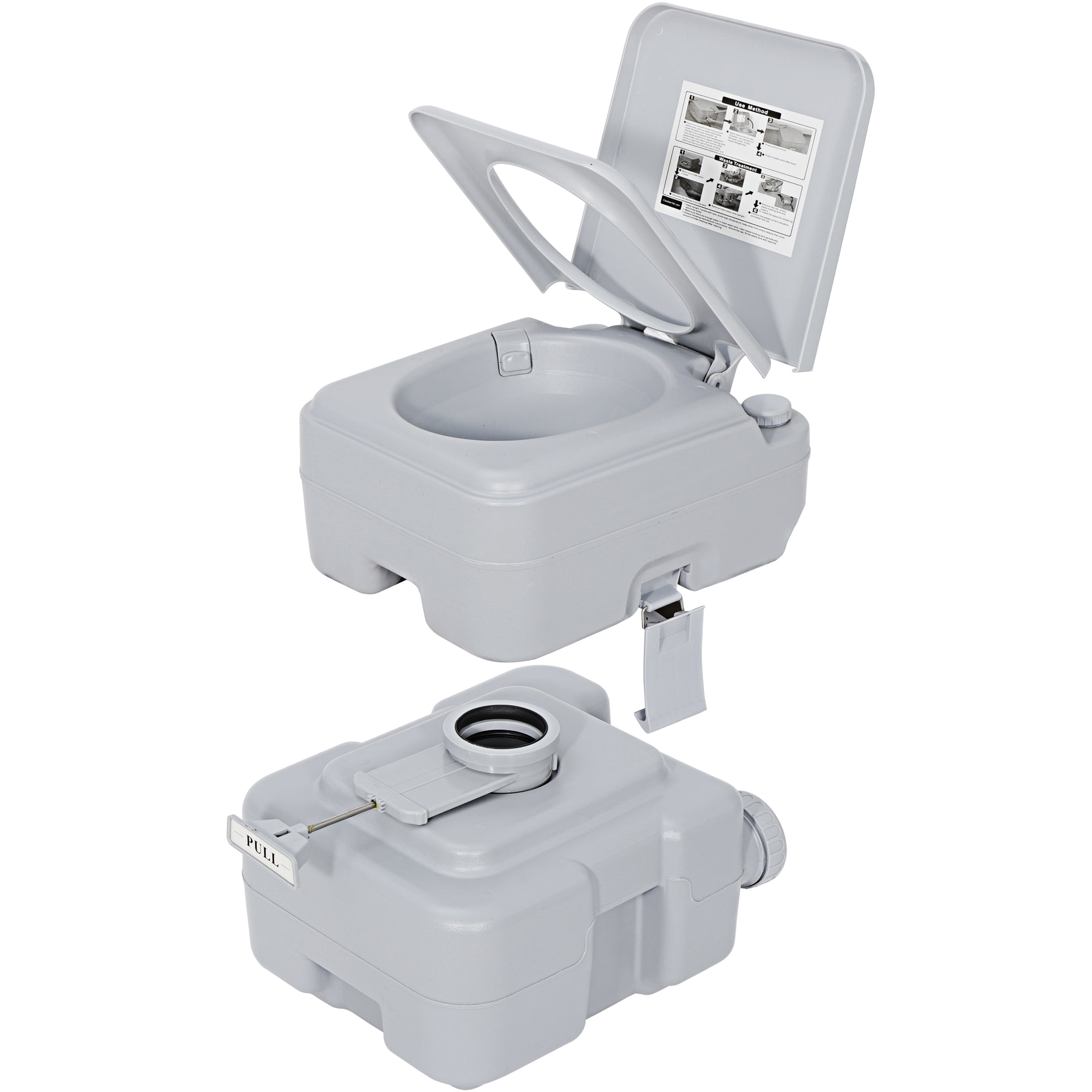 HomGarden 6.6gal Portable Toilet Camping Porta Potty, Outdoor Commode RV Toilet, Detachable