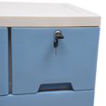 TFCFL 6 Drawers Portable Sturdy Plastic Dresser Storage with Keys Blue 19.7"