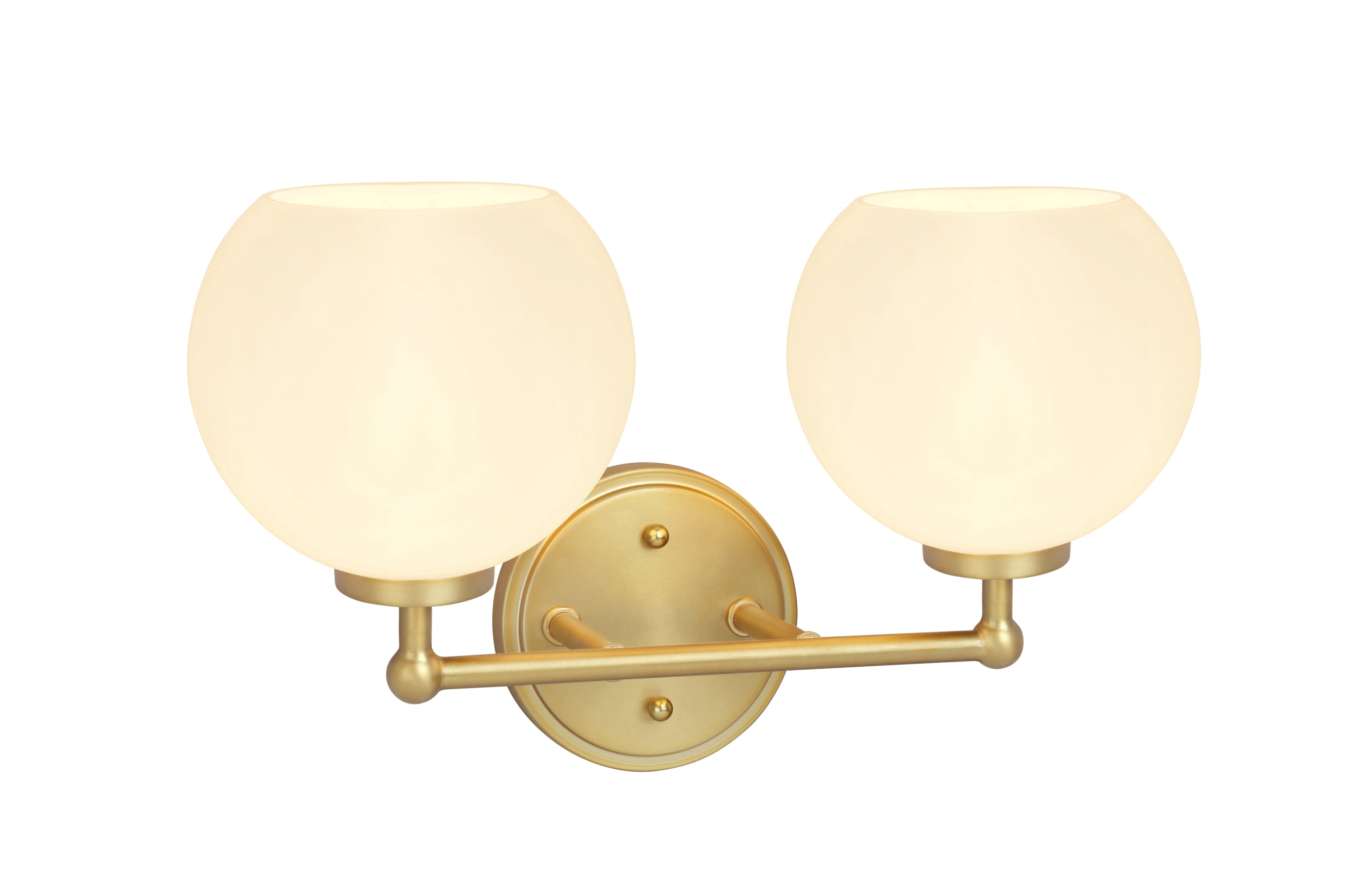 Aspen Creative 62223, Two-Light Metal Bathroom Vanity Wall Light Fixture, 14-1/2" Wide, Transitional Design in Gold