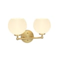 thumbnail image 5 of Aspen Creative 62223, Two-Light Metal Bathroom Vanity Wall Light Fixture, 14-1/2" Wide, Transitional Design in Gold, 5 of 5