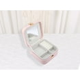 thumbnail image 6 of REGALWOVEN Square PU Leather Jewelry Box with Mirror for Women, Single Layer Jewelry Organizer with Snap Closure Pink, 6 of 7