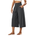 thumbnail image 2 of Bloomae Women's Wide Leg Palazzo Lounge Cropped Pants with Pockets Lightweight Loose Flowy Comfy Pajama Capri Pants Elastic Waist Workout Sweat Pants, 2 of 8
