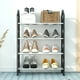 thumbnail image 5 of Zapatero para armario, zapatero, organizador de almacenamiento con 4 niveles, estantes de metal para dormitorio, armario, entrada, dormitorio, zapatero, 5 of 6