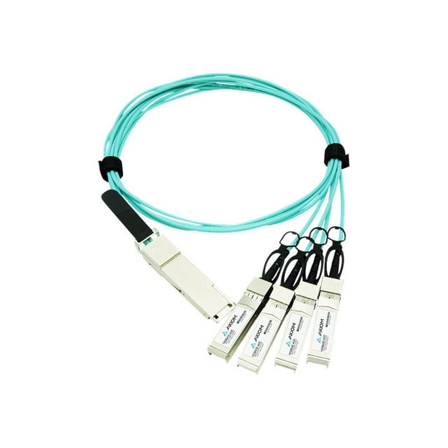 Axiom - Câble de Fixation direct Base-AOC 40g - QSFP+ à SFP+ - 5 m - Fibre Optique - Actif