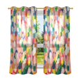 thumbnail image 6 of Yayeee Window Curtains Light Filtering 63"x42" Grommet Panel Pair Home Living Room Decor, Pink Colorful Circles, 6 of 7