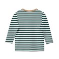 thumbnail image 5 of Maean Girls Striped Shirts 3/4 Sleeve Casual Basic Crewneck Tshirts Kids Girl Tunic Tops for 3-12 Years, 5 of 5