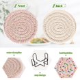 thumbnail image 4 of Haosy Set of 6 Drink Woven Coaster with Holder Heat Resistant Non-Slip Bar Coasters 4 Inches Colorful Sprinkles, 4 of 7
