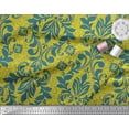 thumbnail image 3 of Soimoi Yellow Velvet Fabric Vector Design Damask Printed Craft Fabric by the Yard 60 Inch Wide, 3 of 3