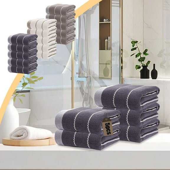 Summer Savings Clearance! Boovnll 5 Pack Hand Towels for Bathroom, 13x27" Super Soft & Absorbent Quick Dry Solid Color Cotton Towels, Thicken Microfiber Hand Towels for Hotel, Pool, Spa, Beach, Towels