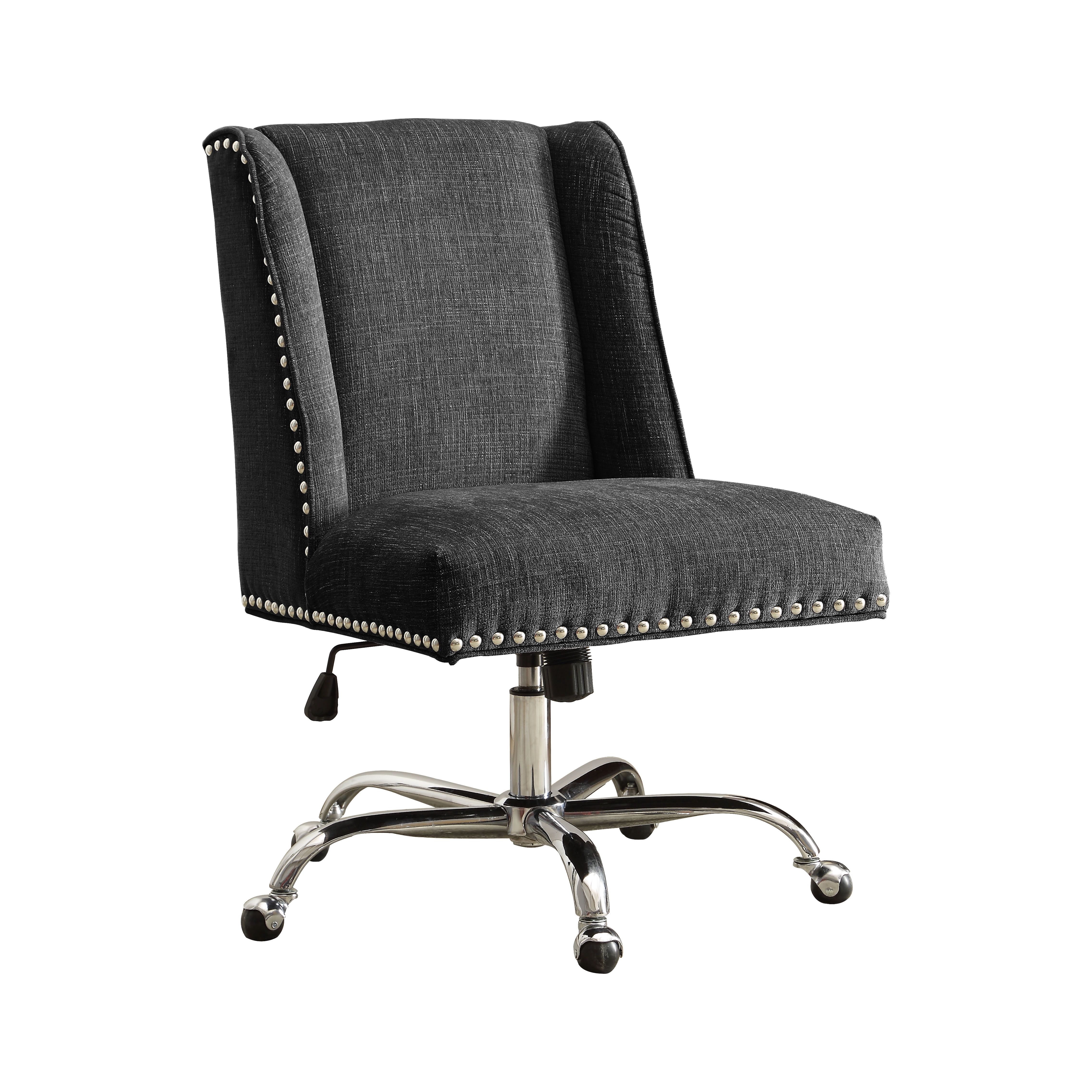 Linon Draper Office Chair, Multiple Colors and Base Options