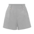 thumbnail image 6 of Aezemi Women Wide Leg Work Shorts, High Waisted Pleated Button Loose Fit Dress Shorts, Casual Office Work Bottoms, S-3XL, 6 of 8
