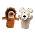 thumbnail image 3 of 2 marionetas de mano de animales para contar historias, juguete de peluche con boca funcional para juegos de rol, recuerdos de fiesta preescolares. león y rata, 3 of 8