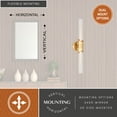 thumbnail image 4 of Webster 2 Light LED Compatible Gold Brass Contemporary Bathroom Vanity Wall Sconce Fixture Clear Glass, 4 of 12