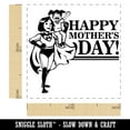 thumbnail image 2 of Happy Mother's Day Superhero Mom with Cape Self-Inking Rubber Stamp Ink Stamper - Blue Ink - Small 1 Inch, 2 of 7