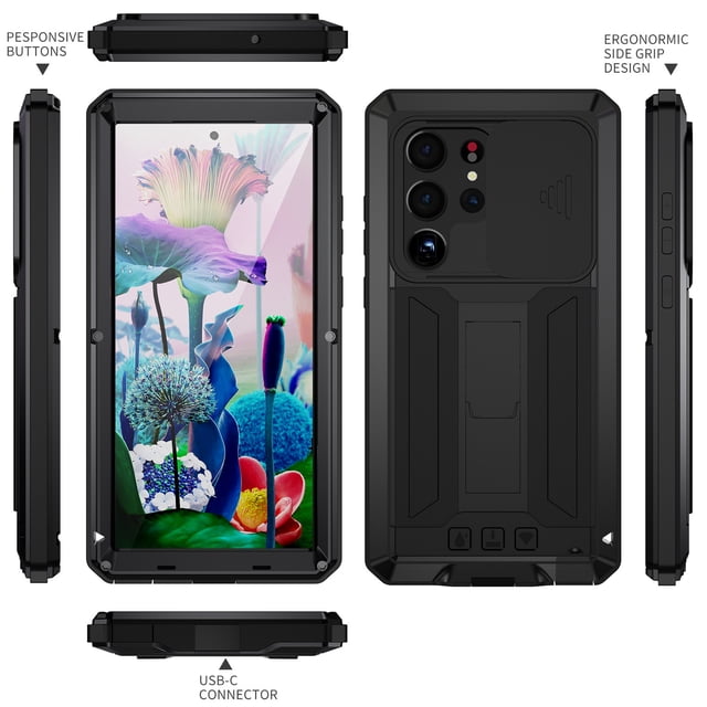Adecuado para soporte s24 S22 funda de teléfono anti caída s23U funda protectora de silicona de tres pruebas, utilizada para anti caída