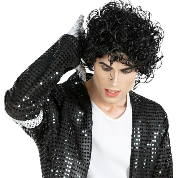 Morph King Of Pop Wig Mens Halloween Costume For Men Black One Size