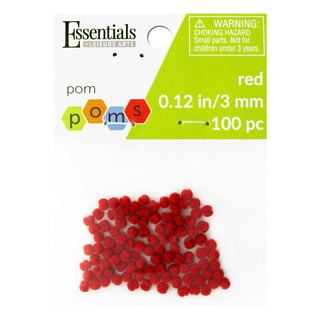 Essentials by Leisure Arts Pom Poms - Red -10mm - 100 piece pom poms arts  and crafts - colored pompoms for crafts - craft pom poms - puff balls for  crafts 