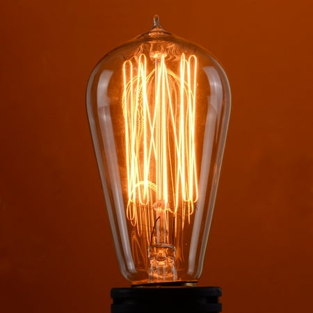 60w Edison Base Bulbs - Costway 4 Pack 110V 60W Light Bulb Squirrel Cage Filament E26 Base Vintage Retro Edison