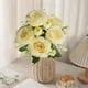 thumbnail image 5 of Flores Artificiales para Al Aire Libre 5 Ramas Philippos Rose Bouquet Simulado de Seda Flor Rosa Mesa Decoración Del Hogar 32cm Seda Blanca Flores Artificiales Ramo de Boda Rosas Flores Artificiales, 5 of 6
