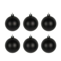 chaungfeng 2.36 Inches Black Christmas Balls, 6-Pack Tree Hanging Ornaments, for Holiday Wreath, Themed Decor, Modern Display