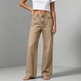 thumbnail image 4 of GUACER Womens Jeans Trendy High Waist Button Fly Stretch Classic Loose Fit Casual Straight Leg Denim Pants with Pockets, 4 of 7