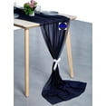 thumbnail image 3 of MDS pack of 25 Wedding 29 x 120 inches Sheer chiffon Table Runner for Rustic Boho Wedding Banquet Decor for 10Ft Table Runners - Navy Blue, 3 of 6