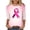 tops03-Pink, variant on LEKWK Breast Cancer Shirts for Women Plus Size Pink Ribbon Breast Cancer Awareness T-Shirt 3/4 Sleeve Casual Inspirational Graphic Tee Survivor Gifts,Size S-5XL