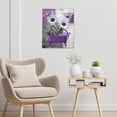thumbnail image 4 of Farmhouse Purple Floral Wall Art for Living Room Daisy Flower and Butterfly Canvas Wall Art Grey and White Abstract Geometric Framed Wall Art for Bedroom Bathroom Wall Decor, 16L X 12W inches, 4 of 6