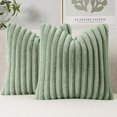 thumbnail image 1 of Chenchen Faux Fur Decorative Throw Pillow Covers 18x18 Inch Set of 2, Modern Spring Home Decor Soft Plush Couch Pillows Cozy Fluffy Cushion Covers for Sofa Bed Sage Green, 1 of 1