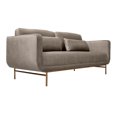thumbnail image 2 of Lilou 77" Fossil Gray Velvet Sofa with Antique Brass Metal Legs, 2 of 9