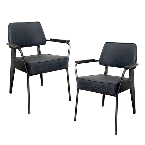 AmeriHome 2 Piece Fauteuil Direction Accent Chair Set - Black