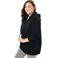 thumbnail image 3 of Woman Within Plus Size Better Fleece Zip-Front Hoodie Long Oversized Sweatshirt, 3 of 6