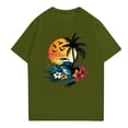 thumbnail image 3 of NAMTYQX True Classic T Shirts for Men Patterns Light O Neck Cool Casual Short Sleeved Baggy Basic Stretchy Plus Size Summer Tops Army Green Size XL, 3 of 5
