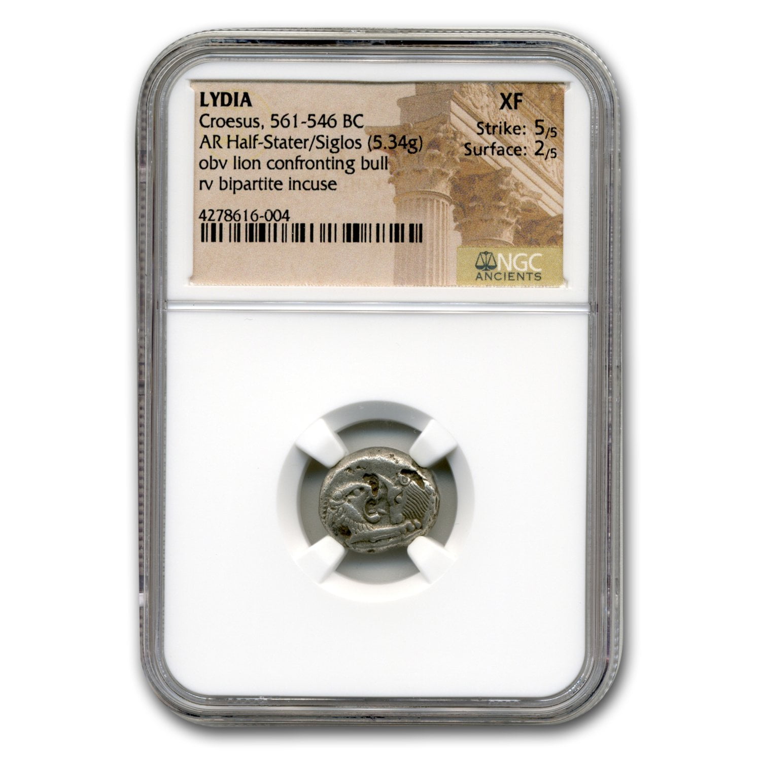 Lydian Silver Half Stater Croesus (561-546 BC) XF NGC