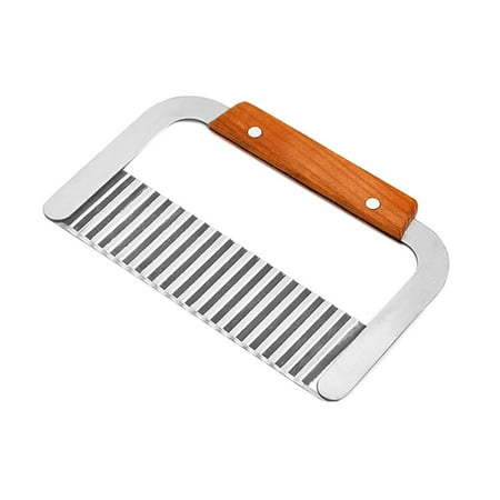 

Stainless Steel Crinkle Cutting Tool Potatoes Cutter Carrot Slicer with Wooden Handle Food Vegatable Cutting Knife
