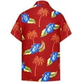 thumbnail image 2 of HAPPY BAY Men's Funky Beach Party Tropical Floral Shirts Short Sleeve Button Down Hawaiian Shirt for Men L Hibiscus Palm, Red, 2 of 6
