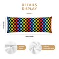 thumbnail image 2 of Naloa Rainbow Chequerboard Super Soft 20x60 Body Pillow Case,Long Side Hidden Zipper（PILLOWS ARE NOT INCLUDED）, 2 of 6