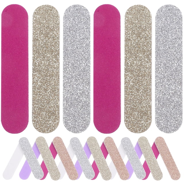 30 tiras de lima de uñas con purpurina para manicura y pedicura, pulidor de uñas portátil