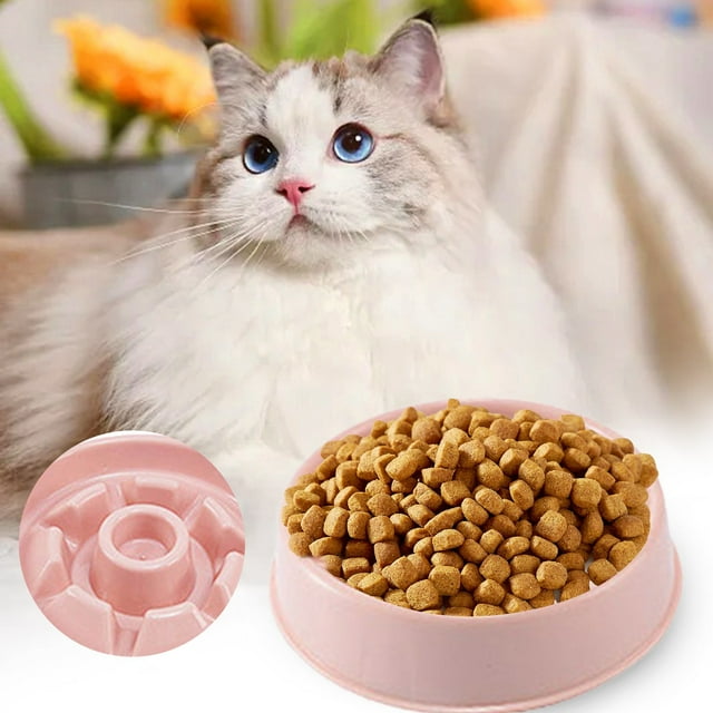 WIFKLSIIPG Ceramic Slow Dog Feeder Bowl for Small Dog Raised Slow Dog Food Bowl Circle Shape 3 Colors 4 Models